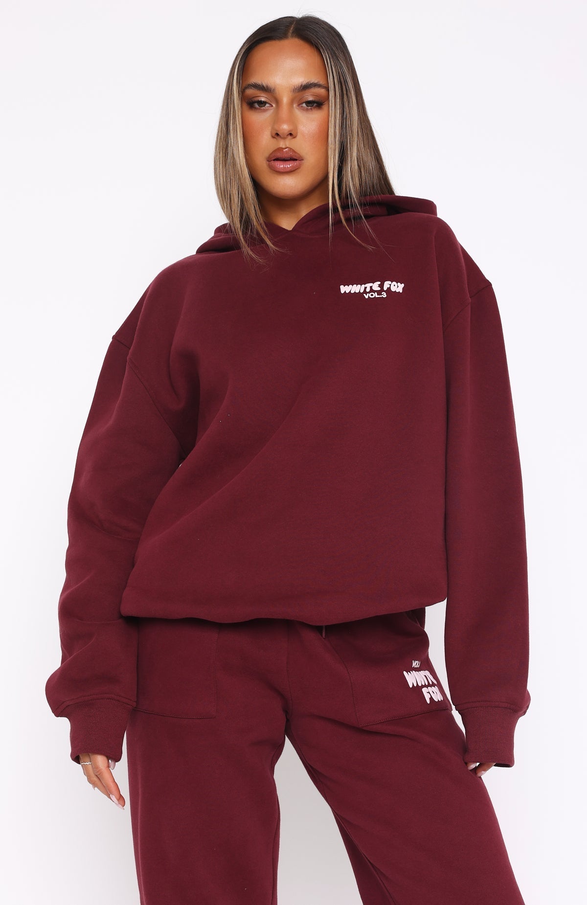 White Fox Offstage Hoodie Red Velvet