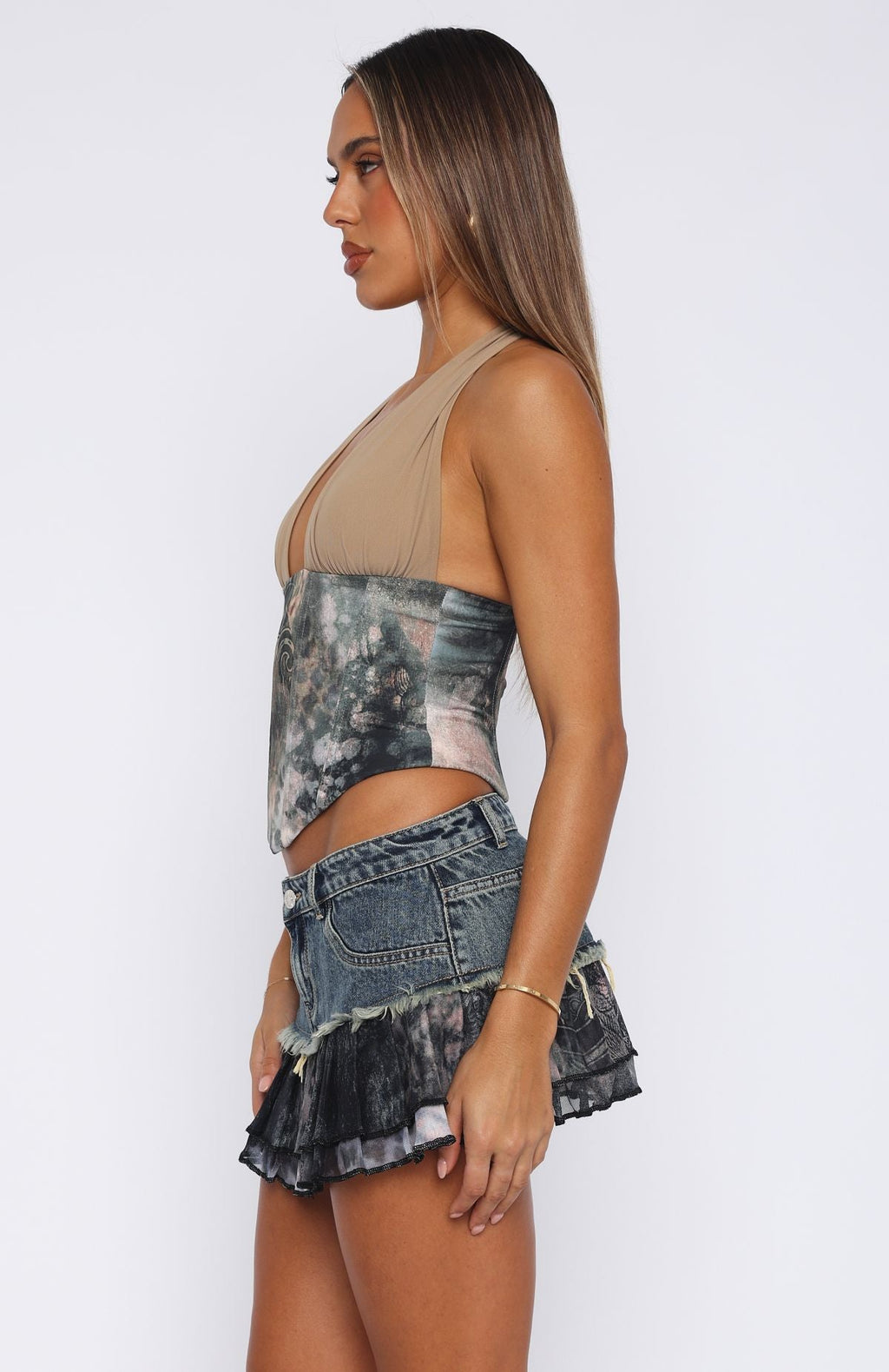 White Fox Lover Girl Bustier Mystic Animal