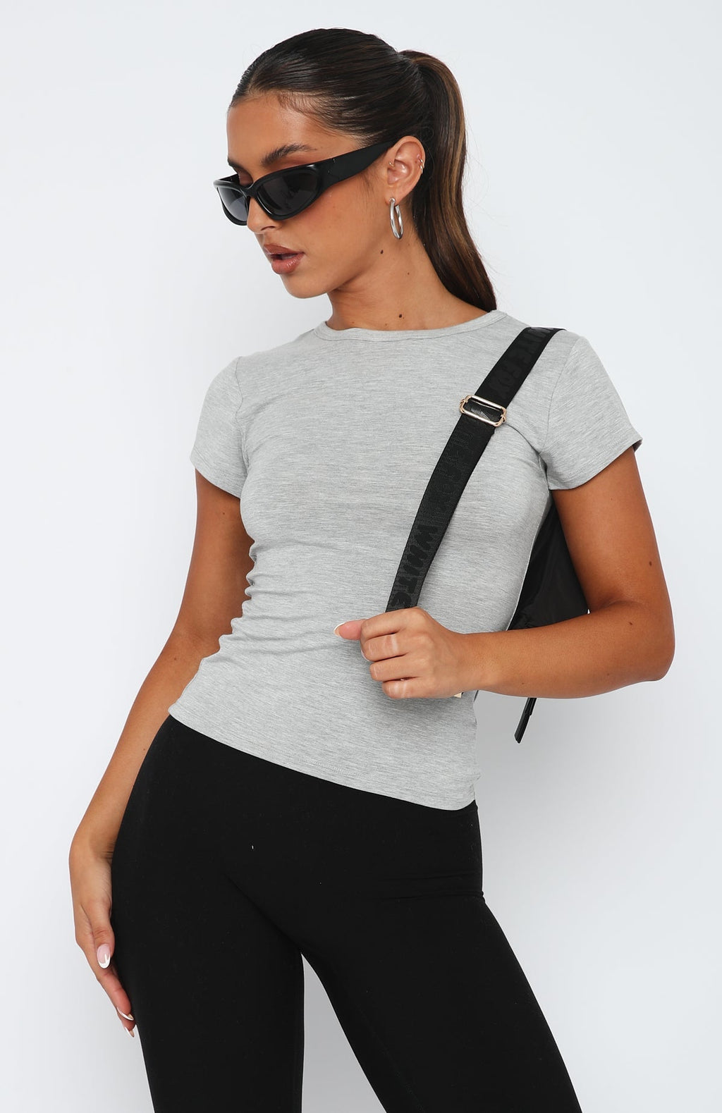 White Fox Too Blessed Tee Grey Marle