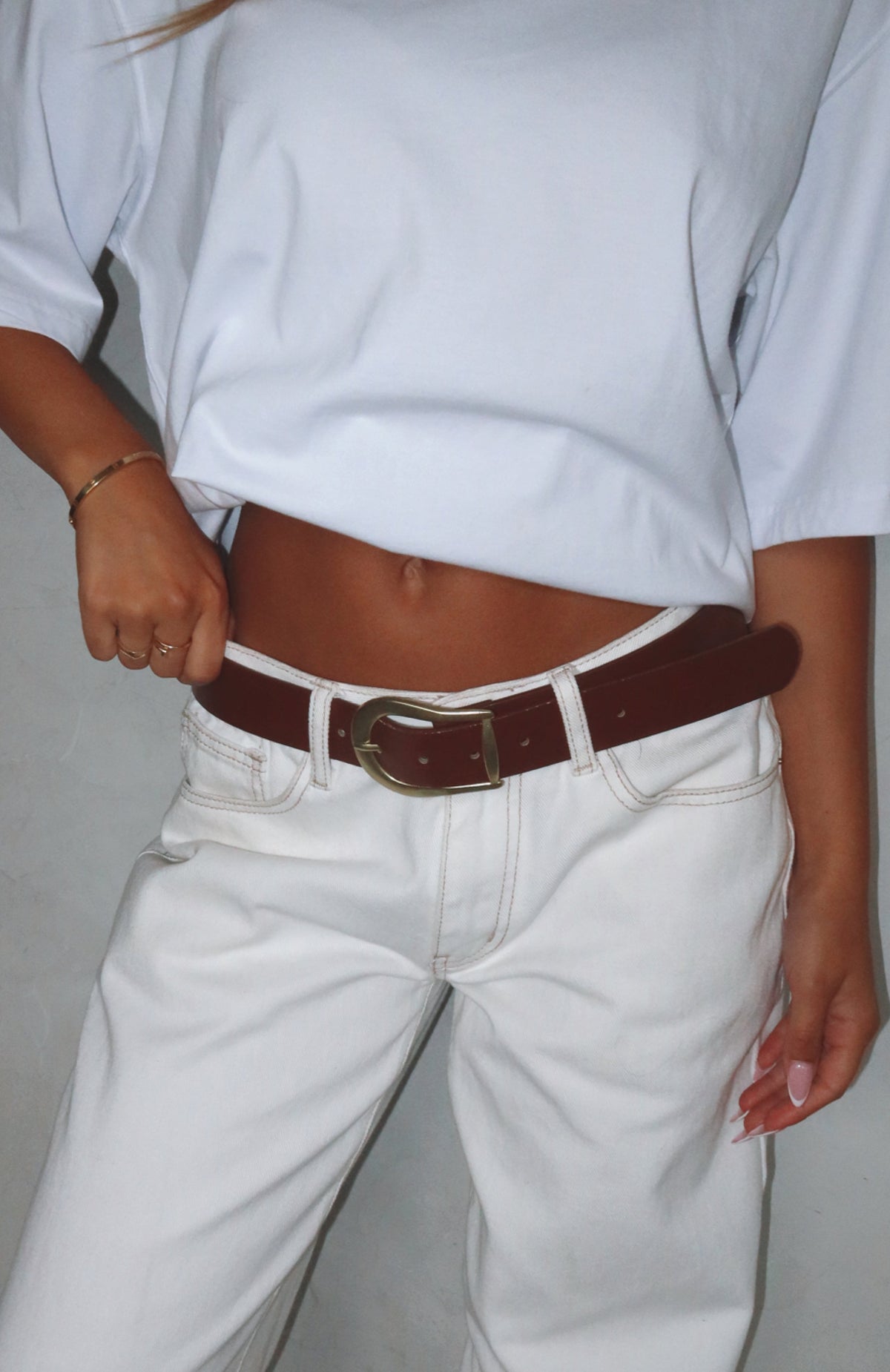 White Fox Austin Belt Brown/Gold