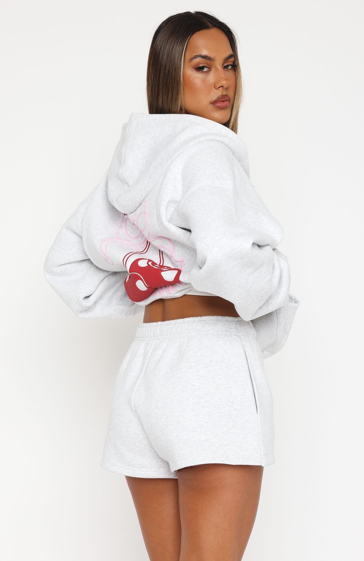 White Fox Fell So Hard Lounge Shorts Grey Marle