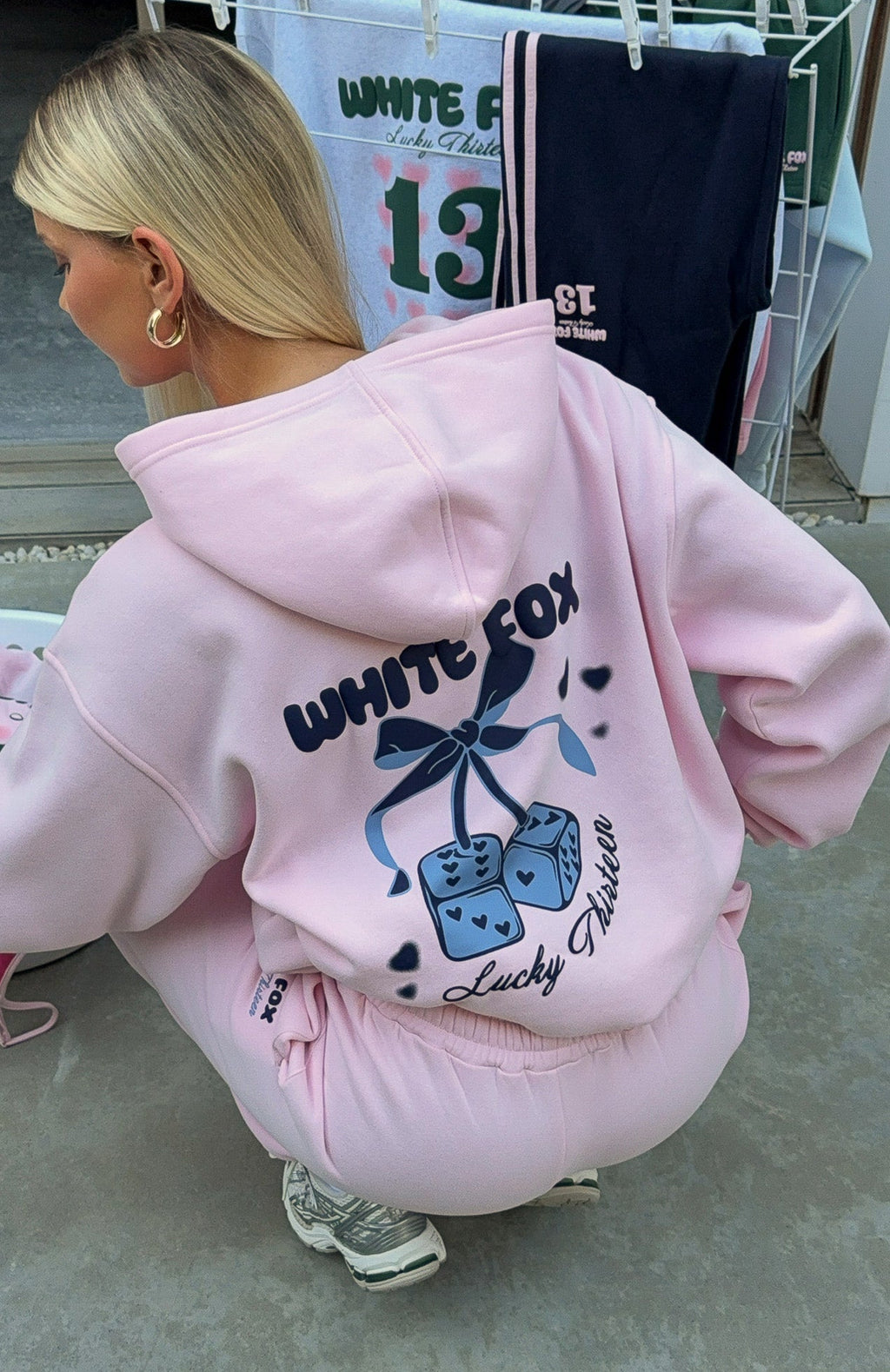White Fox Lucky Thirteen Cheyenne Oversized Hoodie Soft Pink