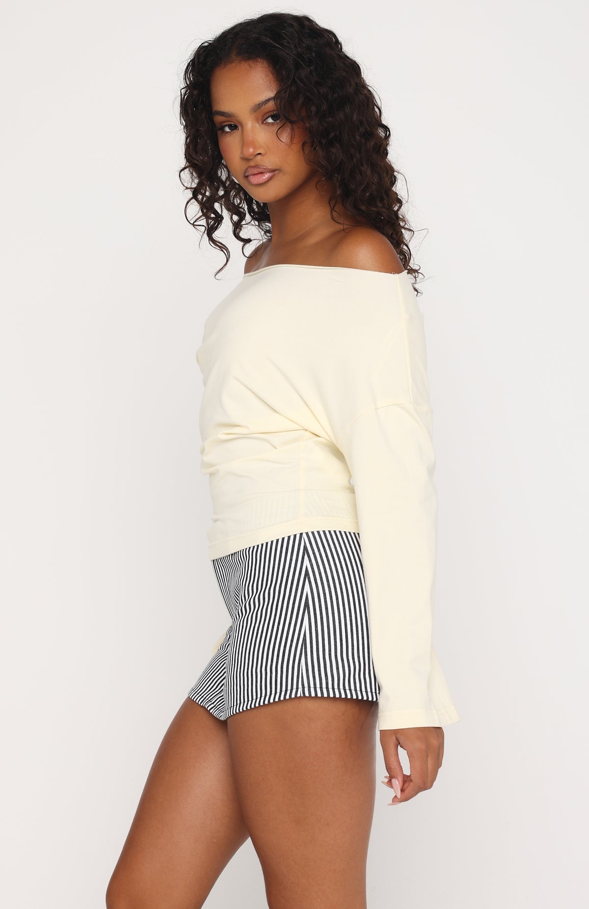 White Fox Back To Business Mini Skort Black Stripe