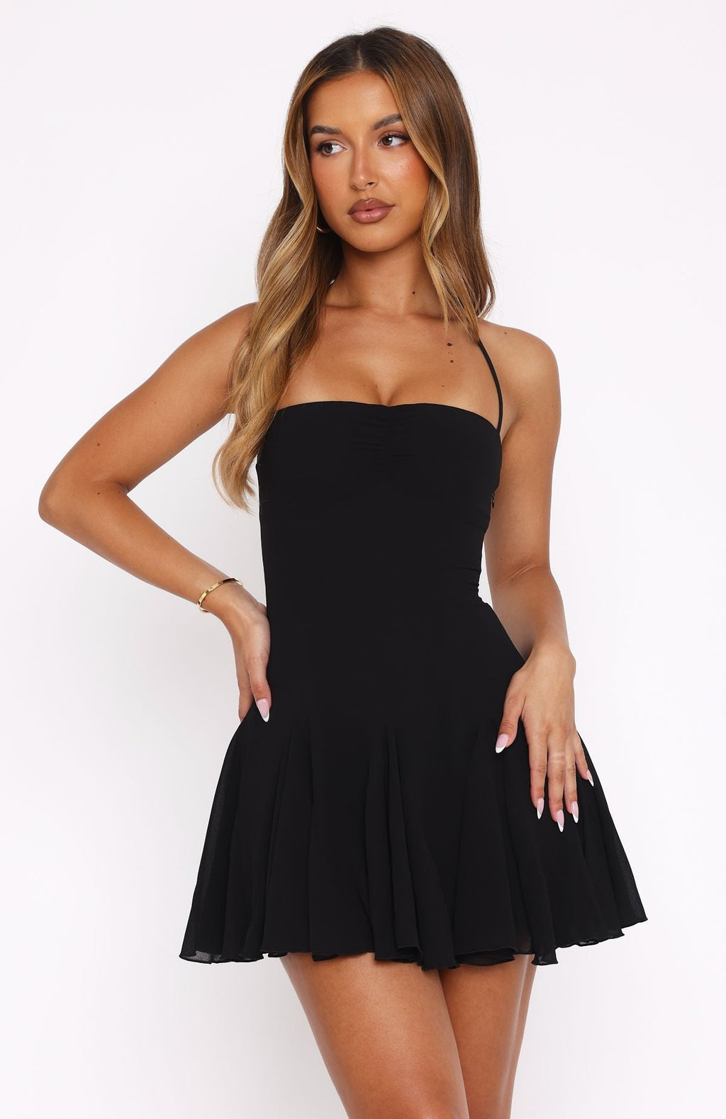 White Fox Think I'm In Love Mini Dress Black