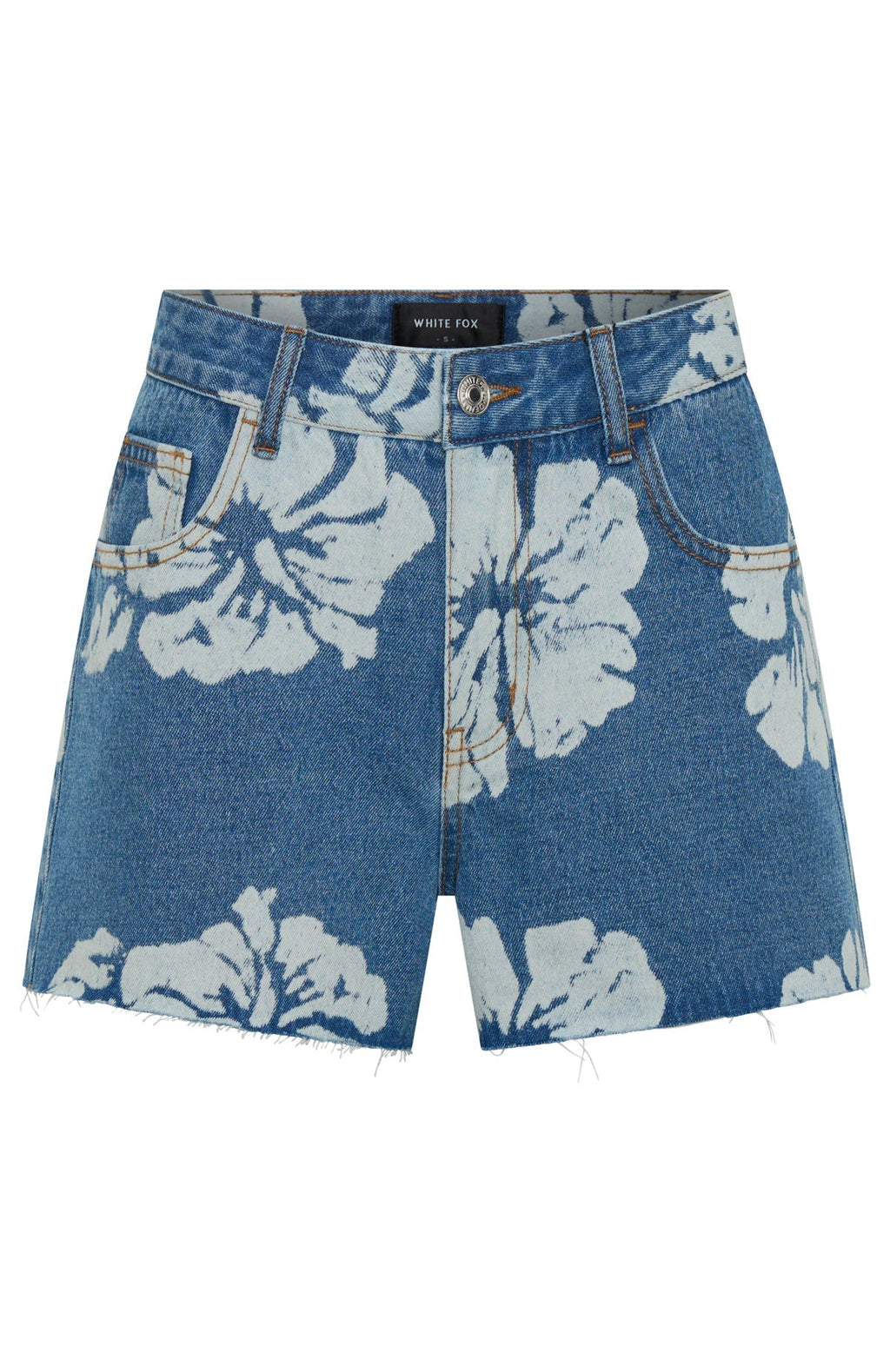 White Fox Take Me Home Denim Shorts Flower Print