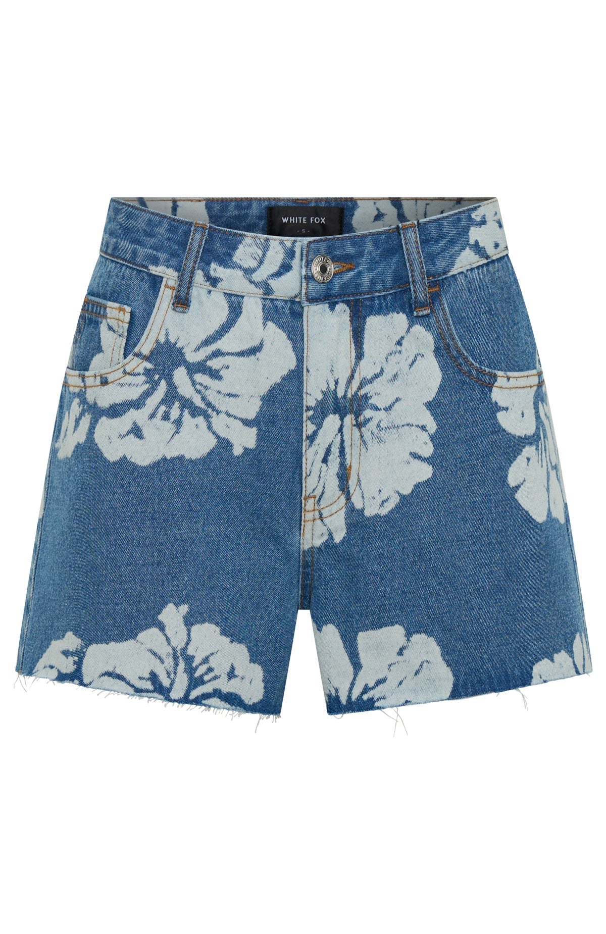 White Fox Take Me Home Denim Shorts Flower Print