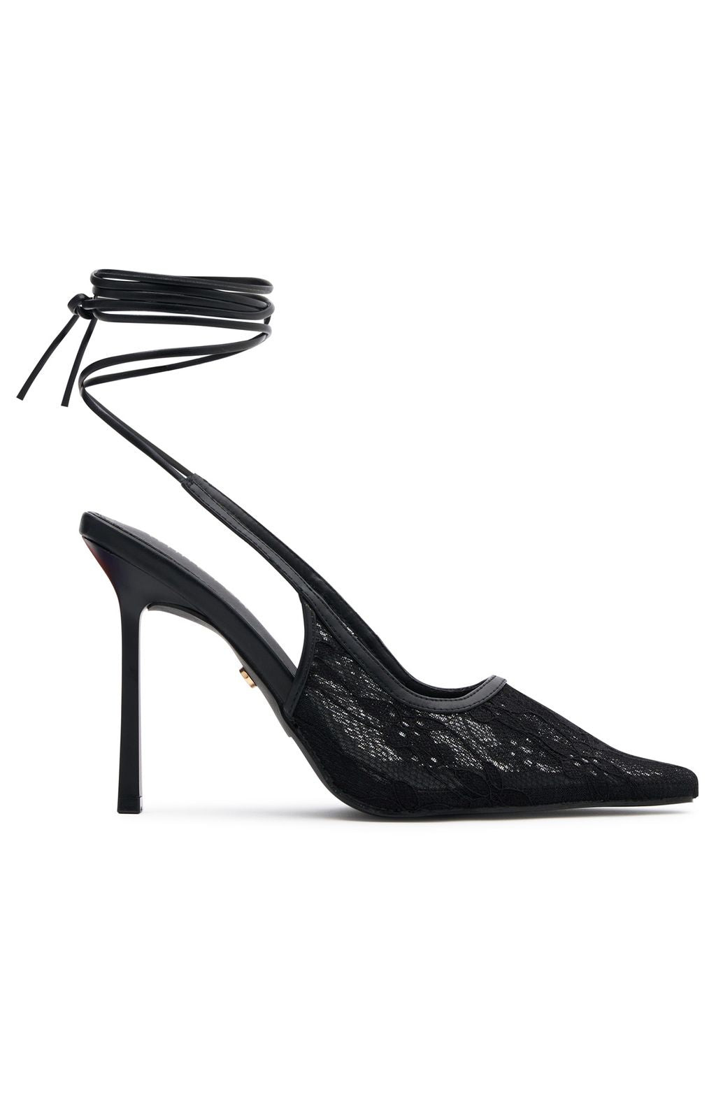 White Fox Sonnet Wrap Heels Black Lace