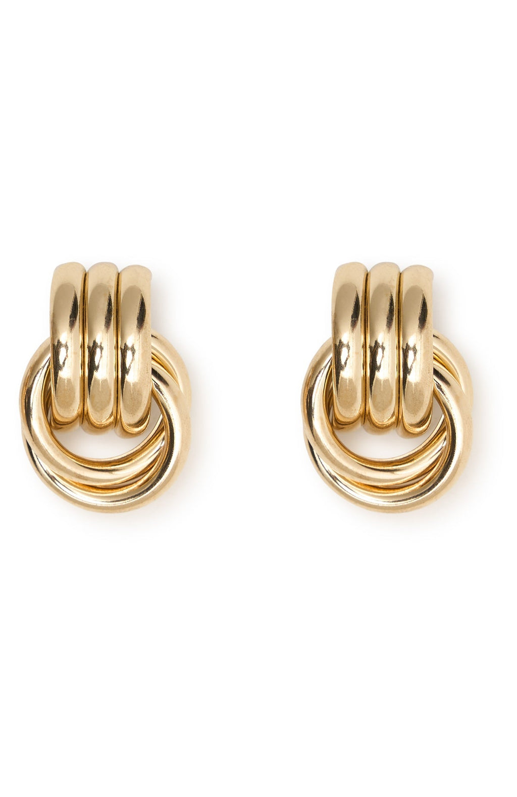 White Fox Michael Earrings Gold