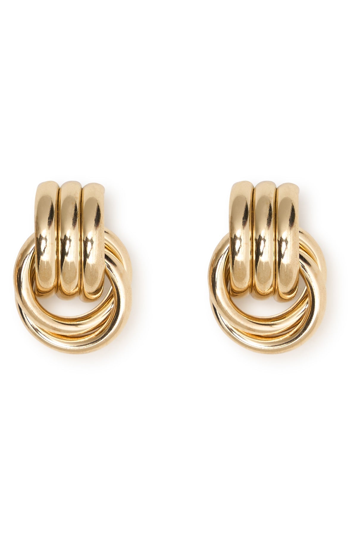 White Fox Michael Earrings Gold