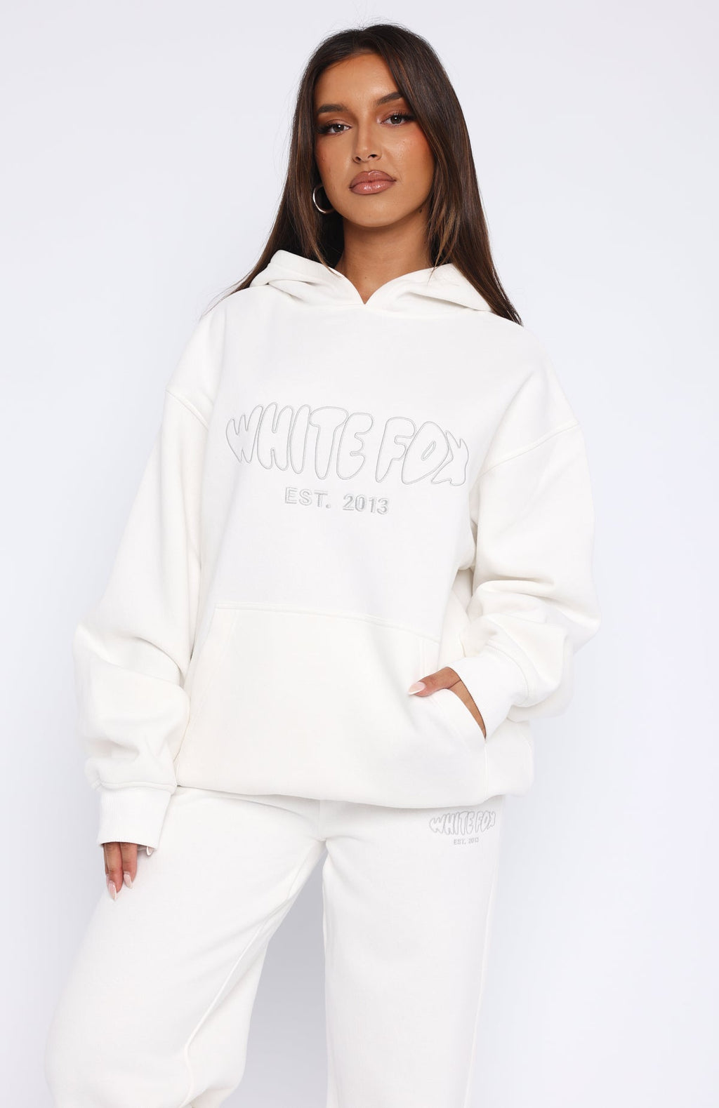 White Fox Missed Flights Oversized Hoodie White