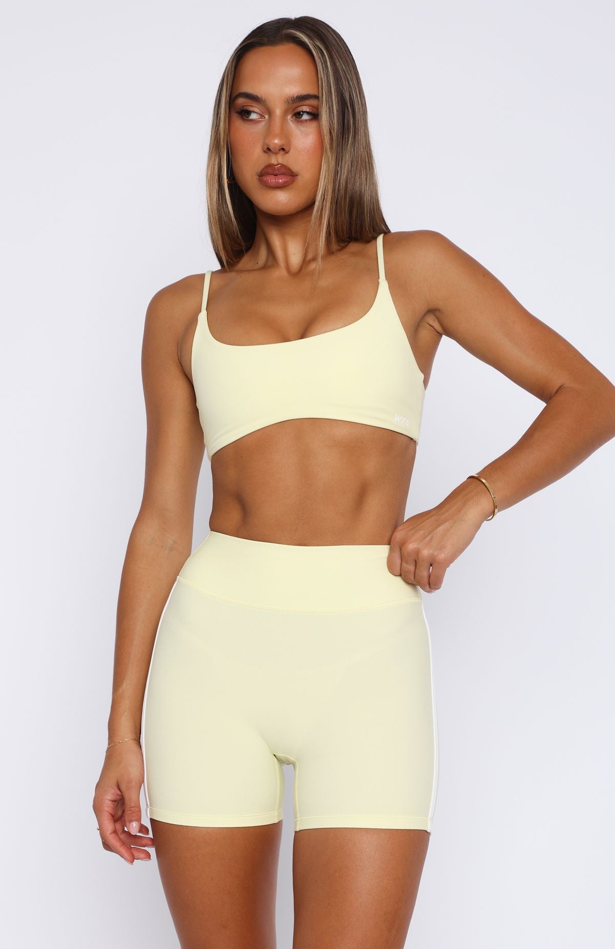 White Fox Motivate You Sports Bra Lemon