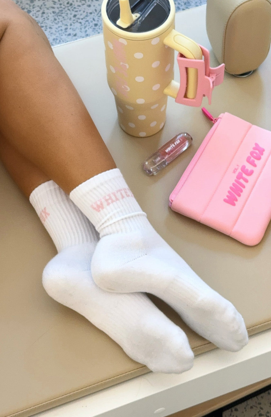 White Fox No Convincing Socks 2 Pack White/Honey/Ballet Pink