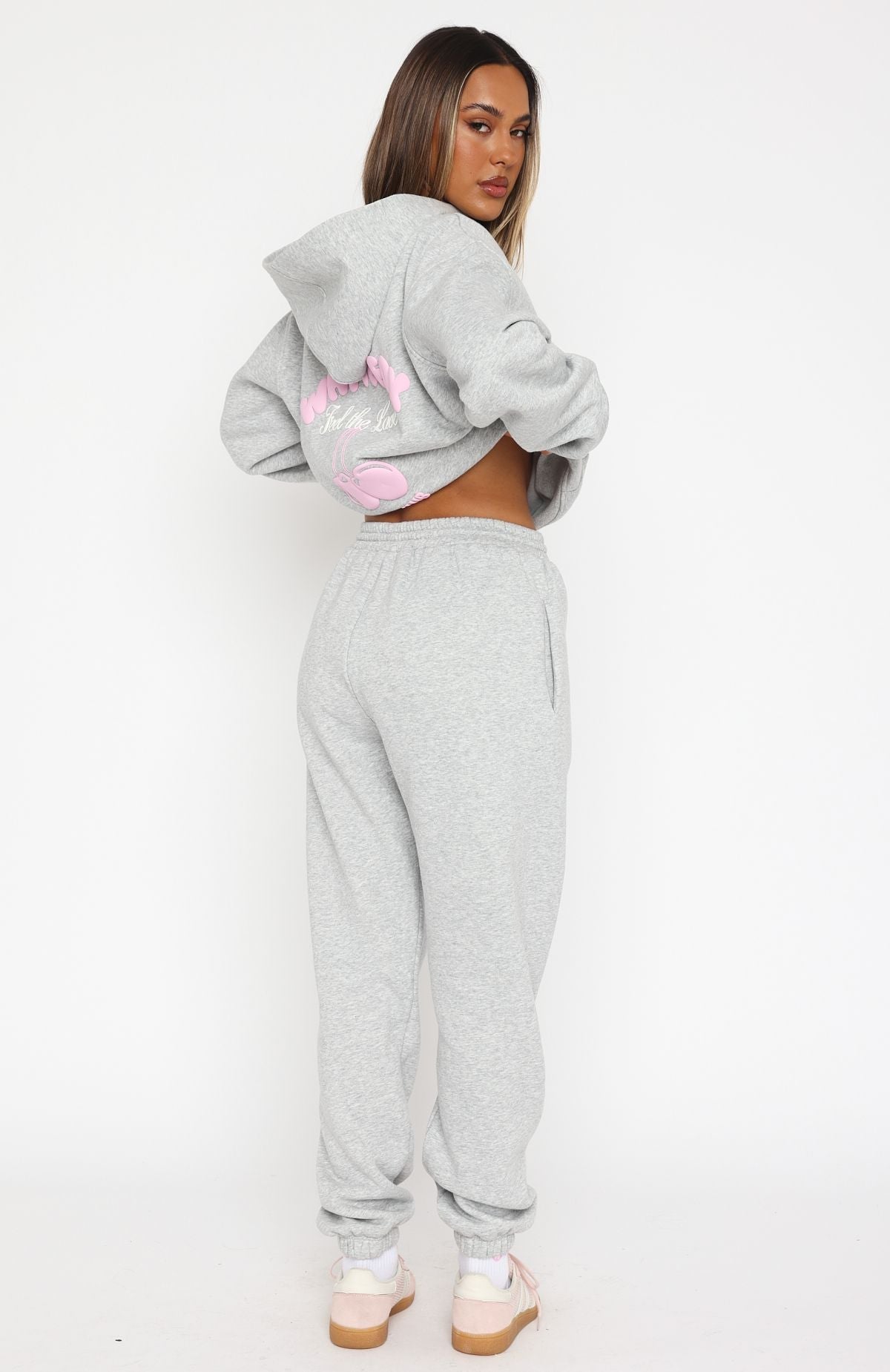 White Fox Love Me Tender Sweatpants Dark Grey Marle