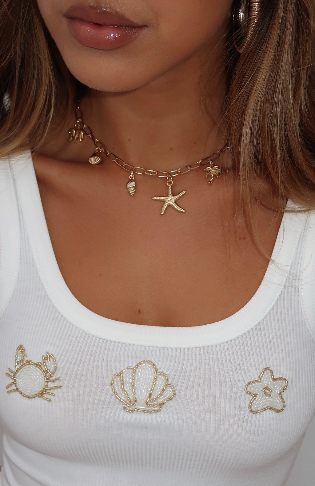White Fox Mayer Necklace 3 Piece Set Gold