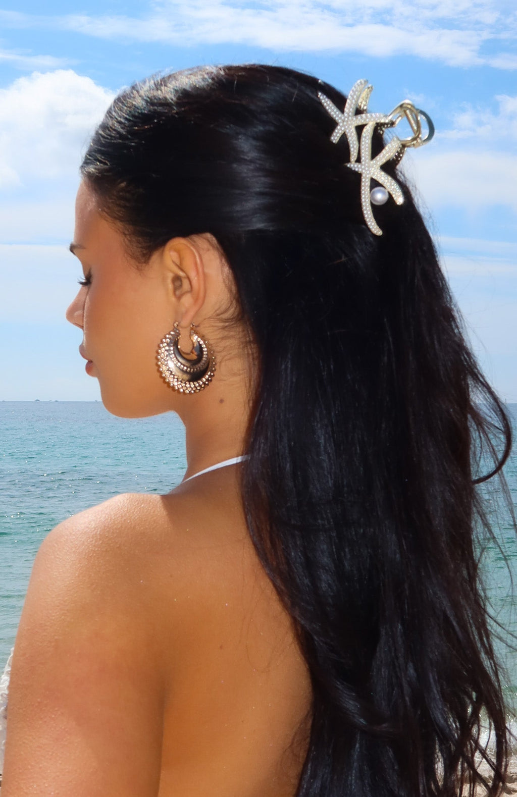 White Fox Ingrid Hair Clip Gold