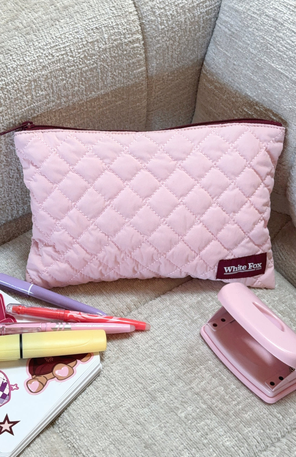 White Fox Nelson Pouch Bag Pink
