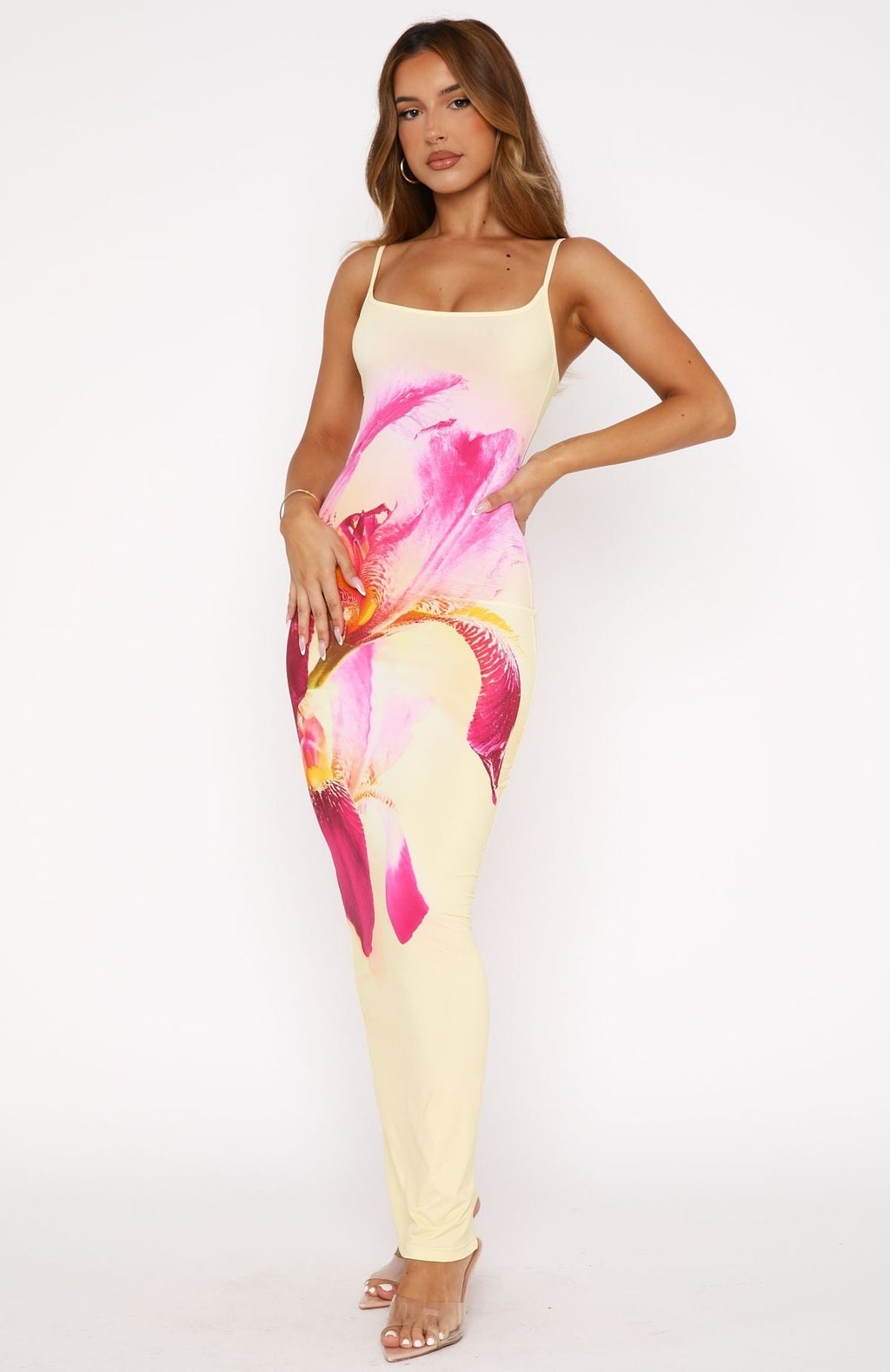 White Fox Feeling The Heat Maxi Dress Lemon Spritz