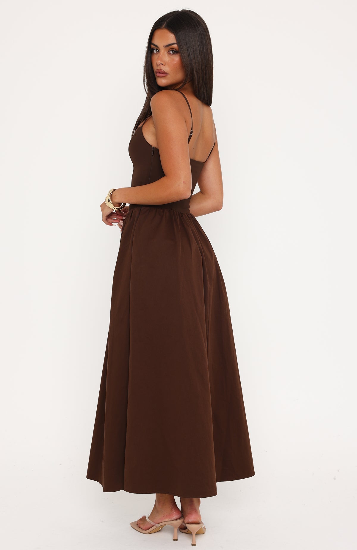 White Fox Sundrift Maxi Dress Chocolate