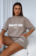 White Fox Offstage Oversized Tee Fawn