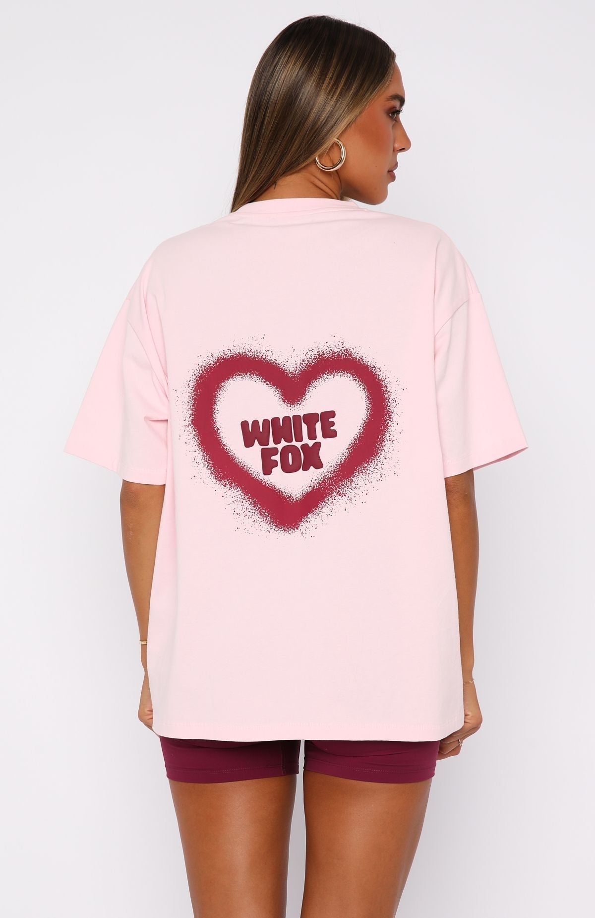 White Fox 11th Street City Girl At Heart Oversized Tee Strawberry Whip