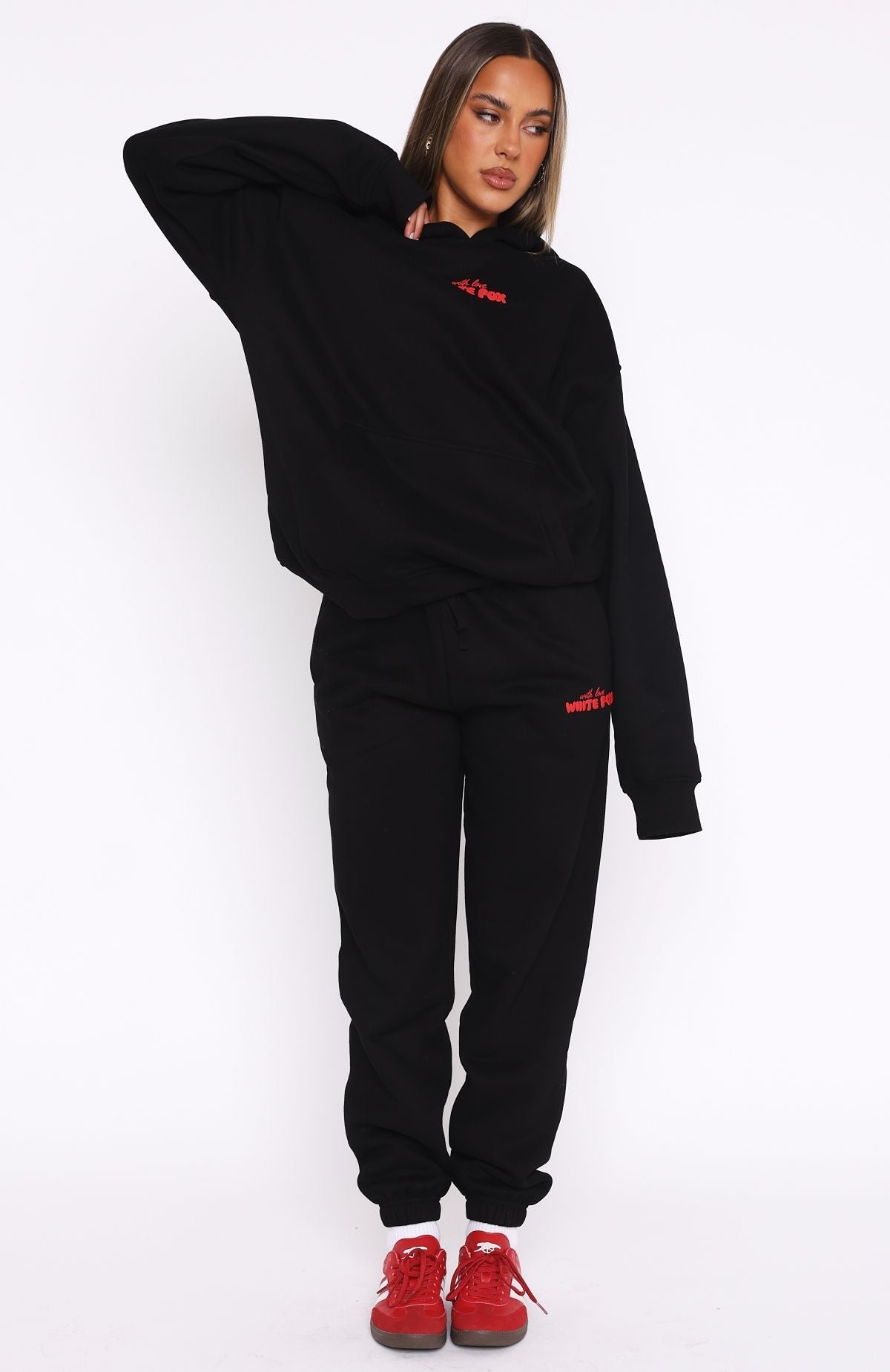 White Fox With Love In The Moment Sweatpants Black