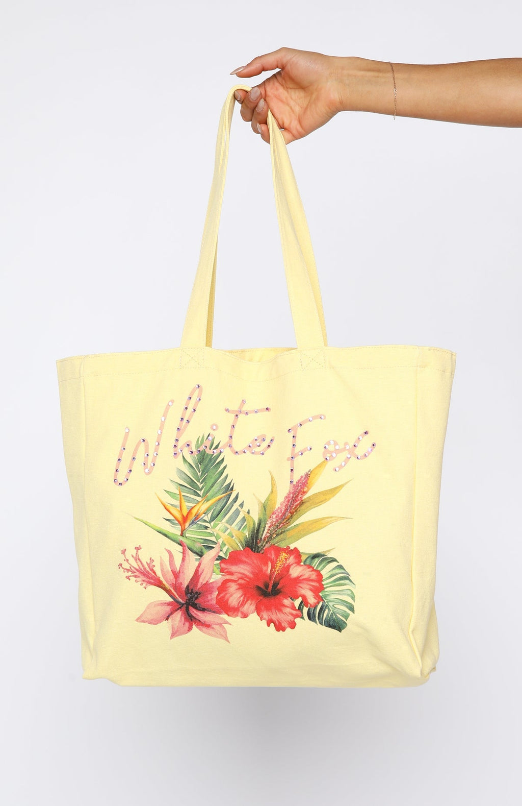 White Fox Wild Dreams Tote Bag Lemon