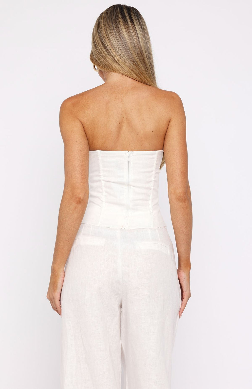 White Fox Downtown Pulse Strapless Bustier White