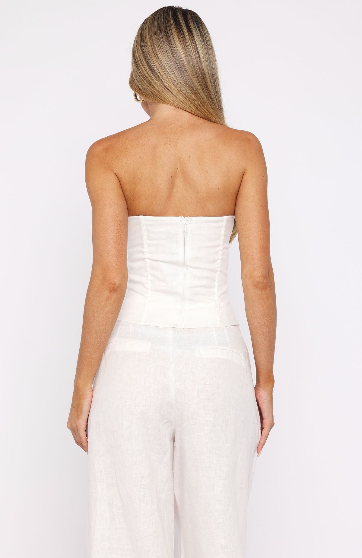 White Fox Downtown Pulse Strapless Bustier White