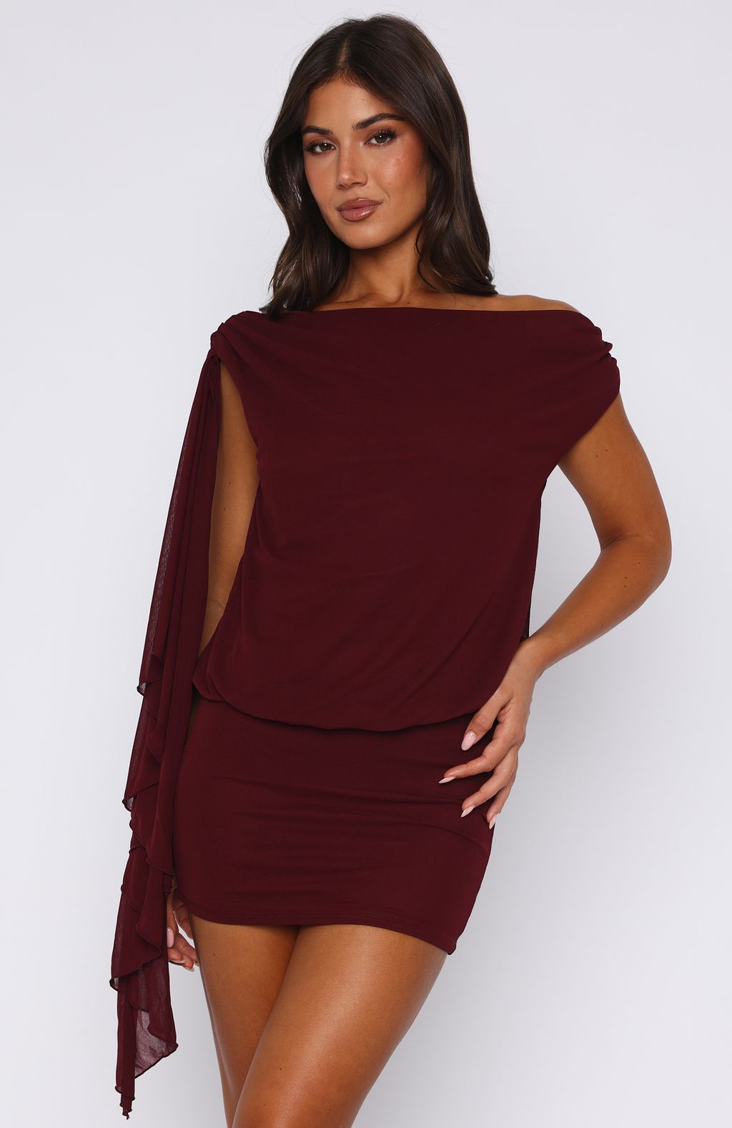 White Fox Sicilian Dreams Mini Dress Wine