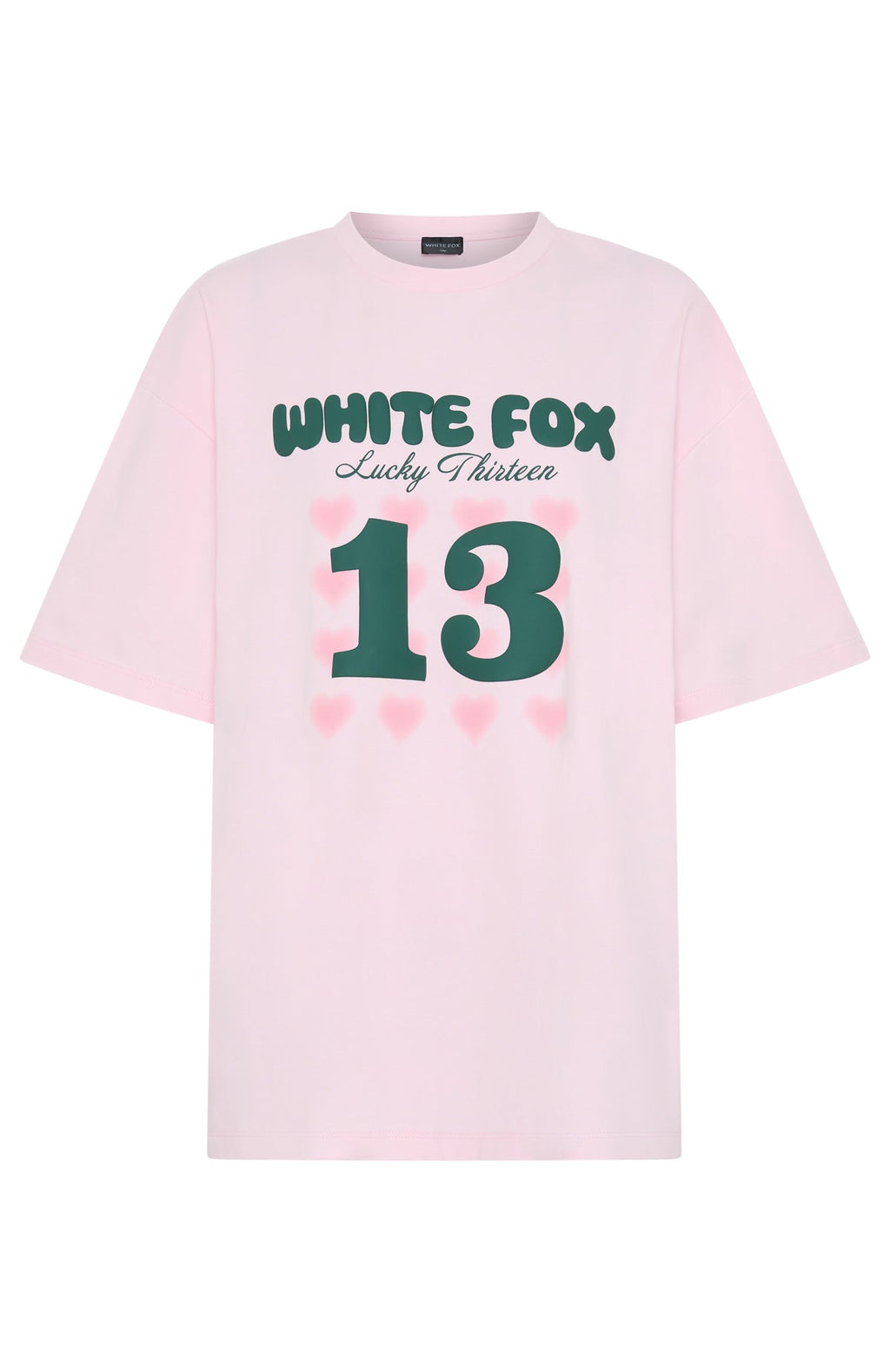 White Fox Lucky Thirteen Charise Oversized Tee Soft Pink