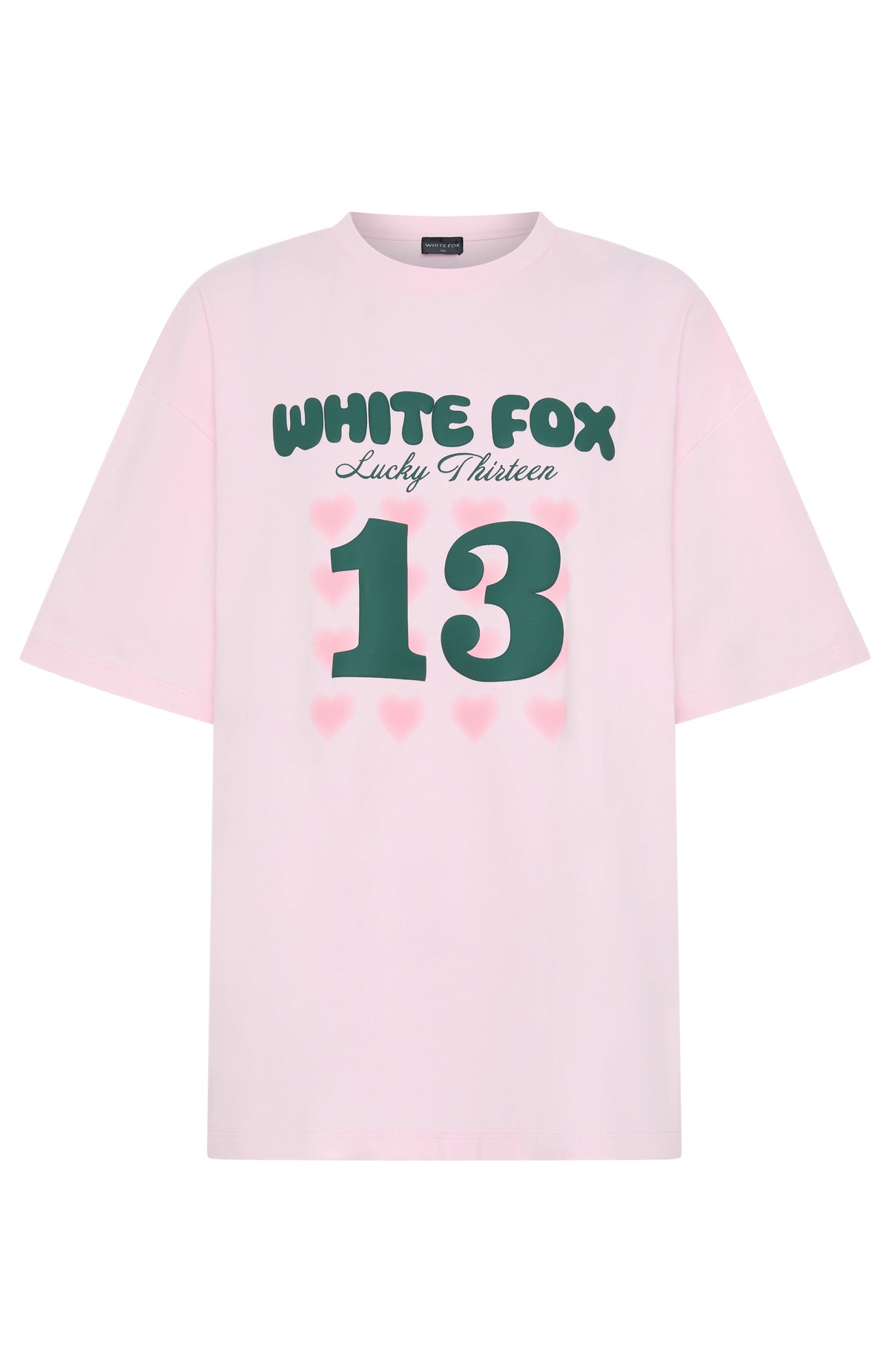 White Fox Lucky Thirteen Charise Oversized Tee Soft Pink