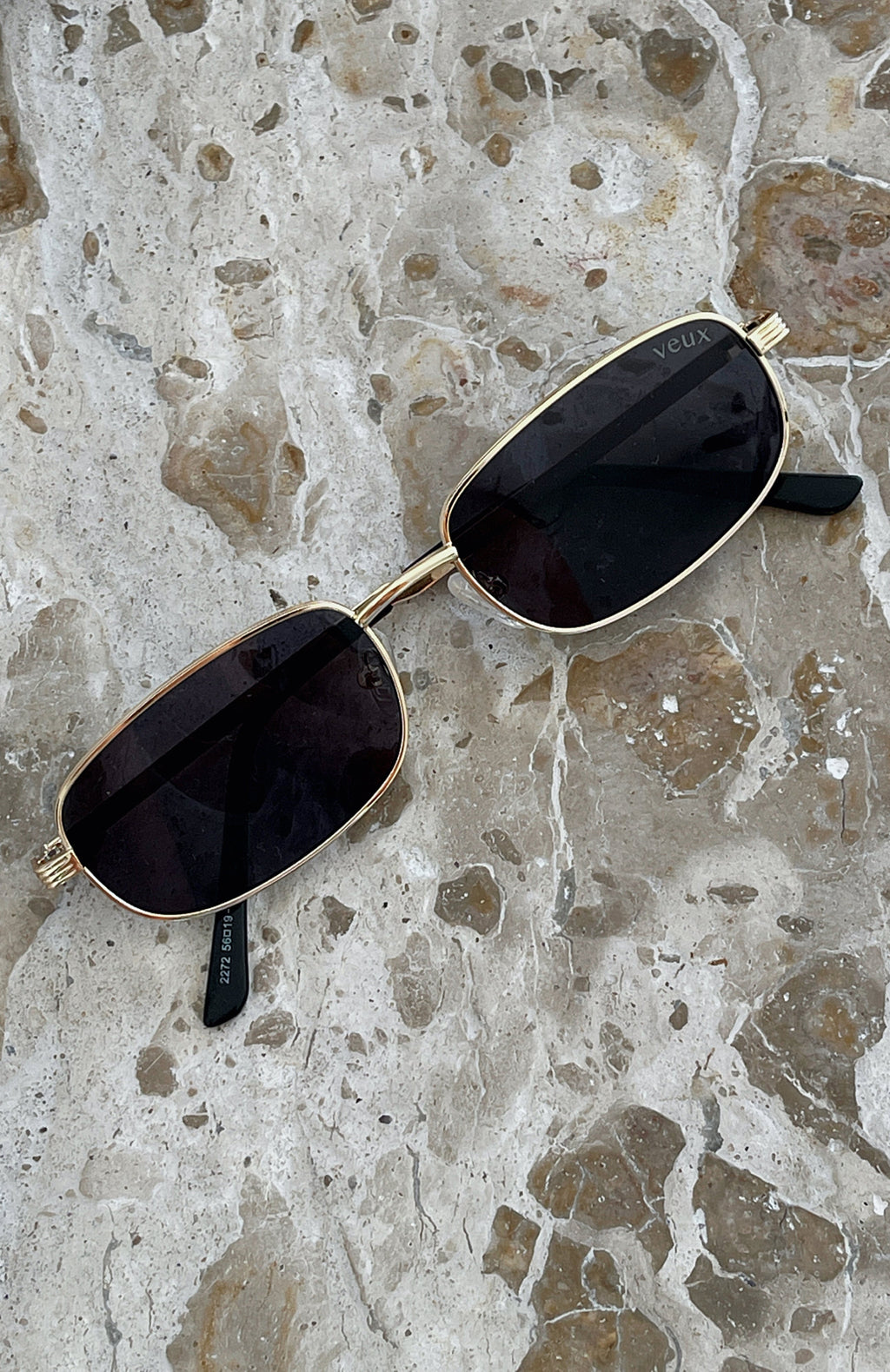 White Fox Canyon Sunglasses Gold/Black Lens