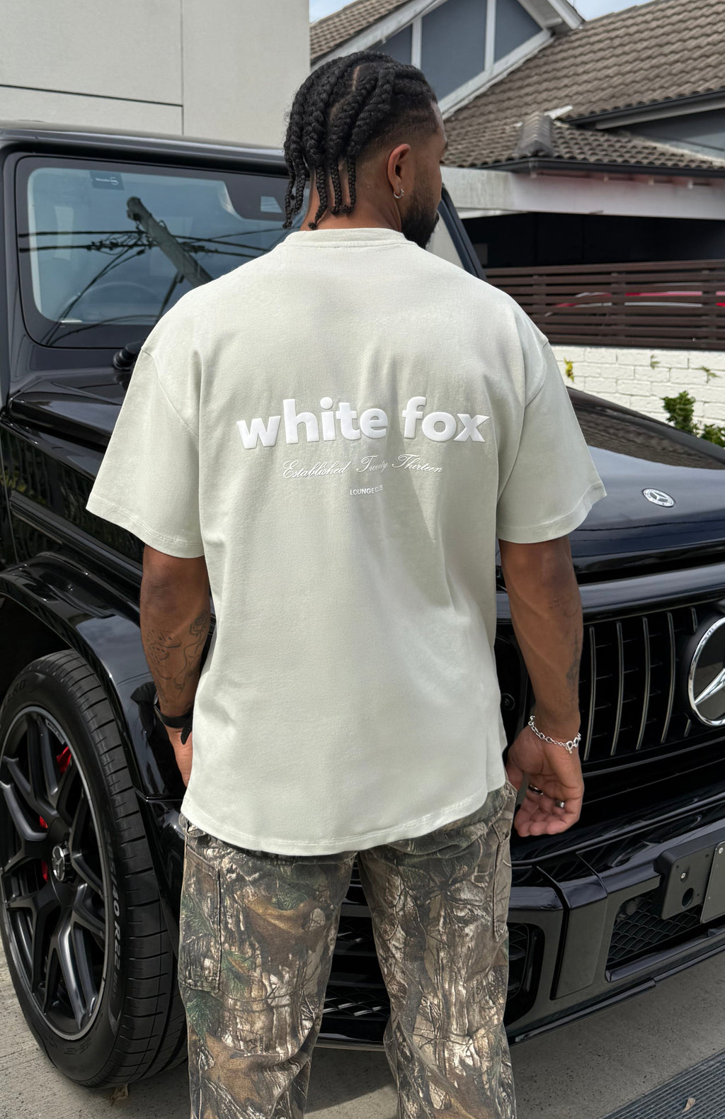 White Fox No Mercy Oversized Tee Sage