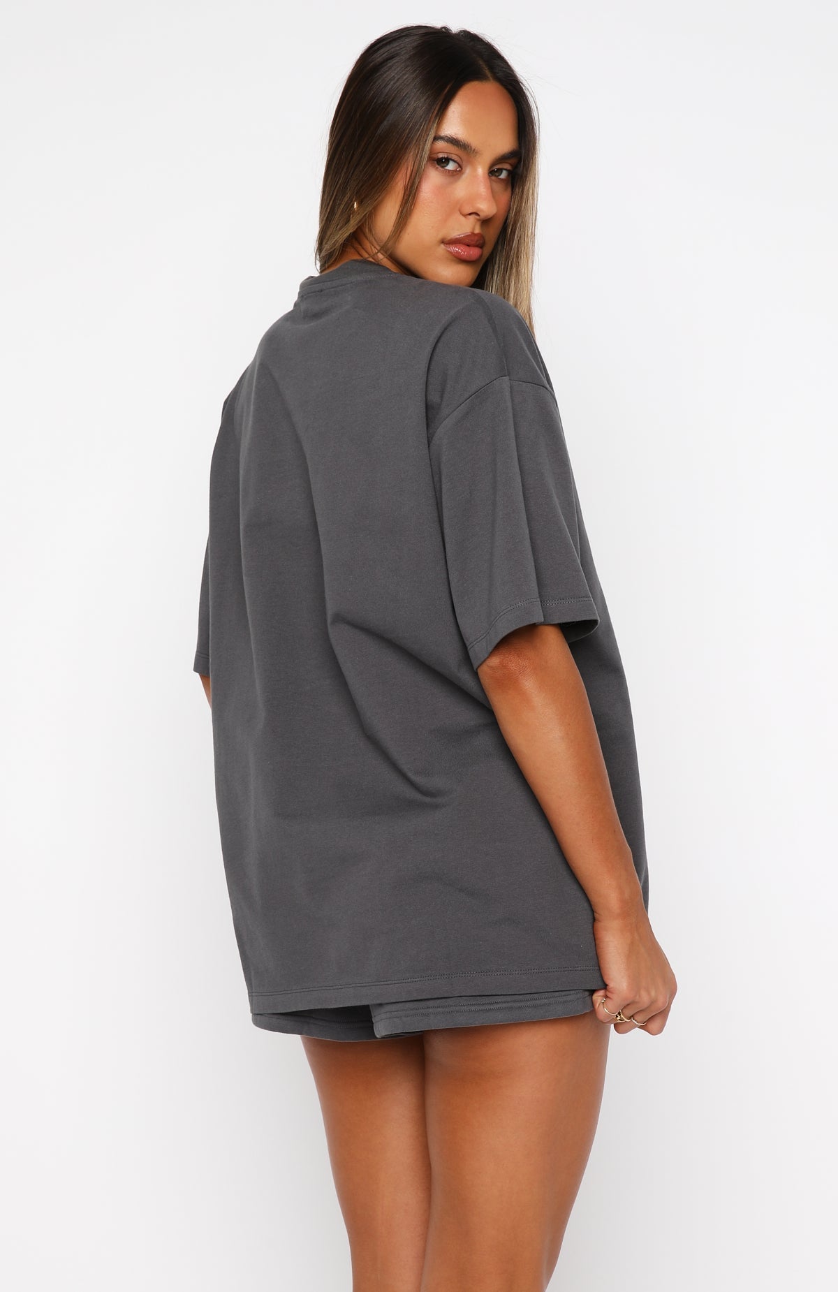 White Fox Daydreamers Madeline Oversized Tee Volcanic