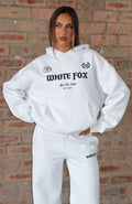 White Fox Vibe Too High Oversized Hoodie Grey Marle