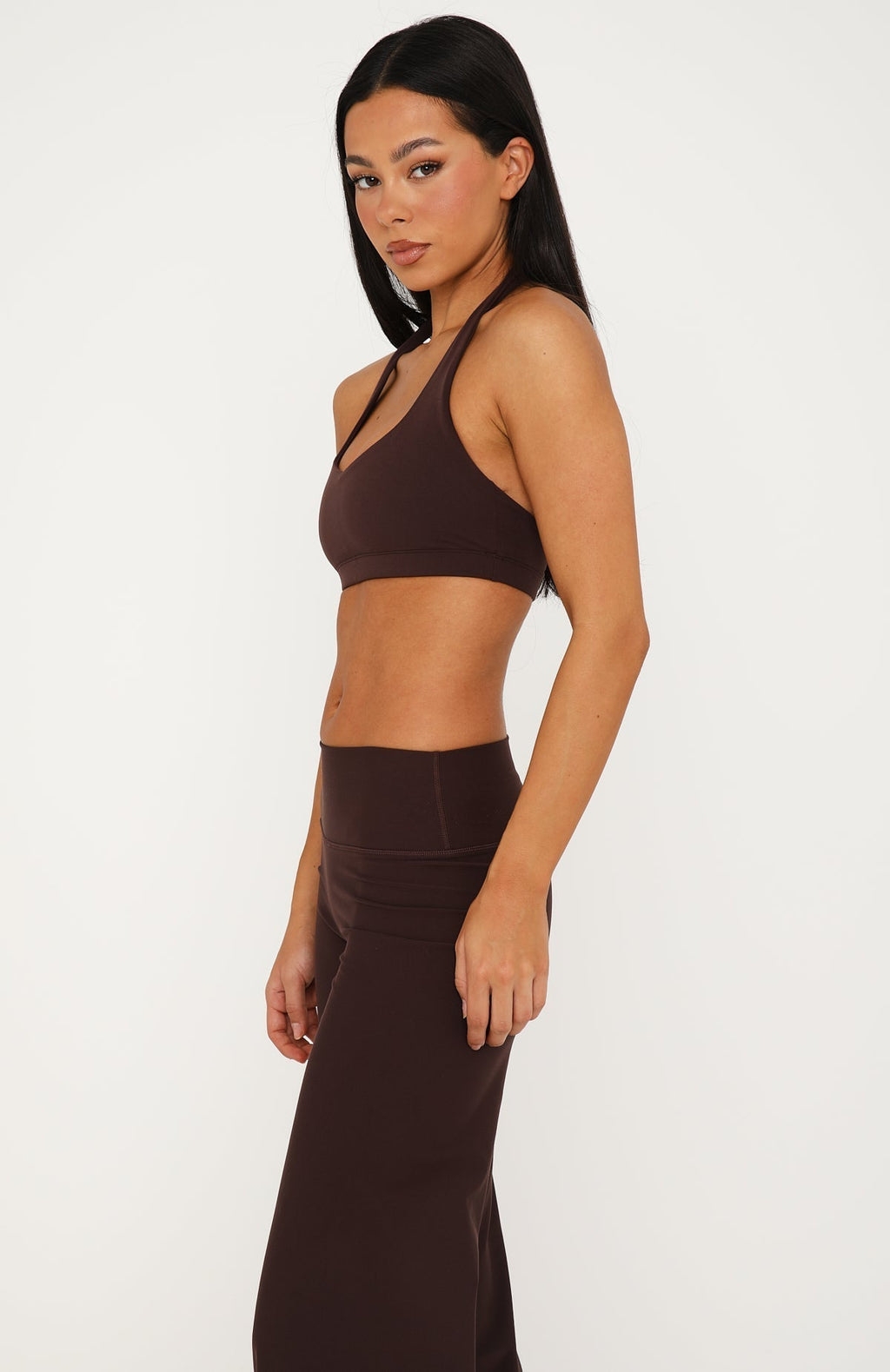 White Fox Sprint Sports Bra Dark Chocolate