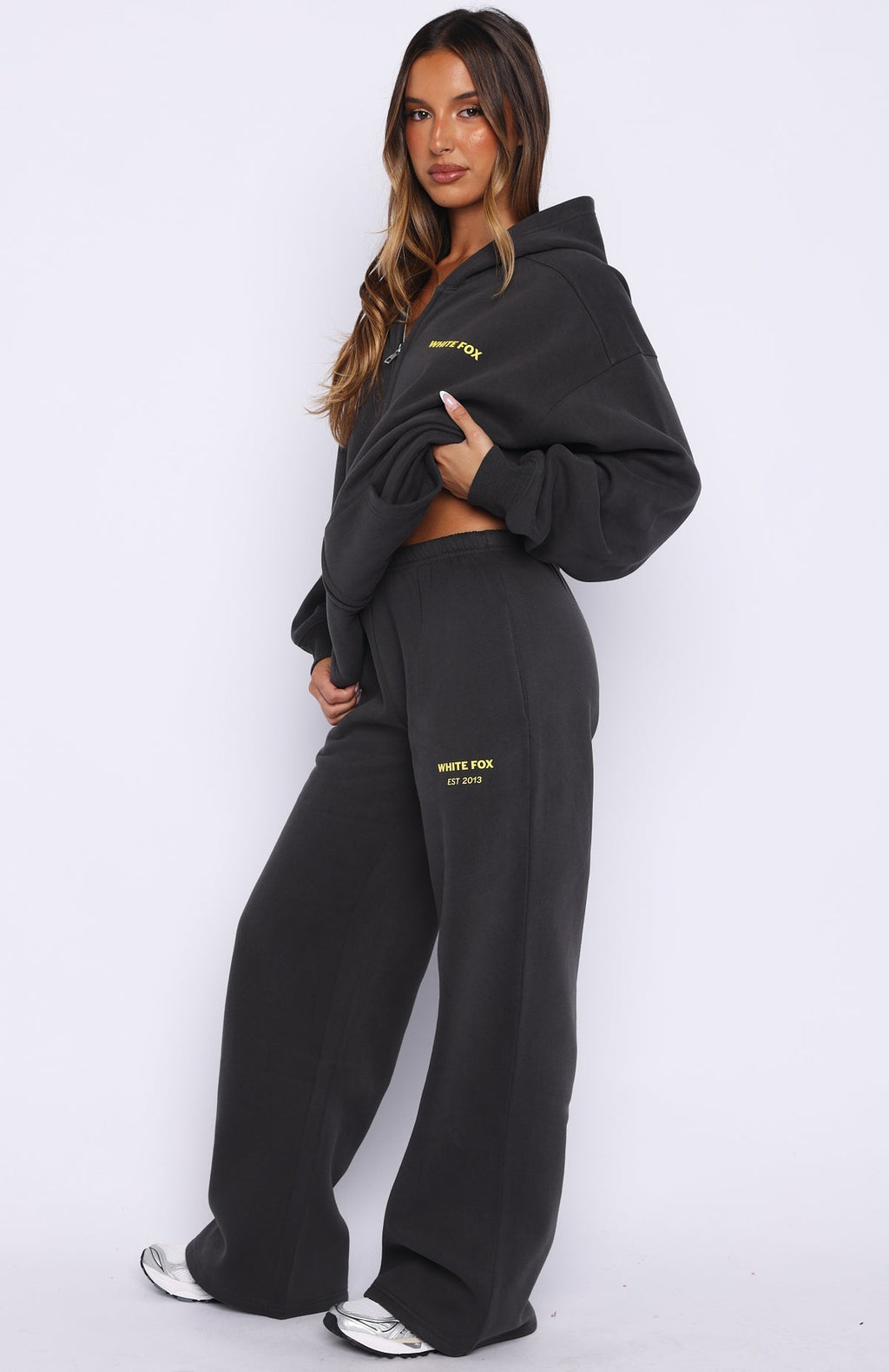 White Fox Proving Myself Wrong Wide Leg Sweatpants Charcoal