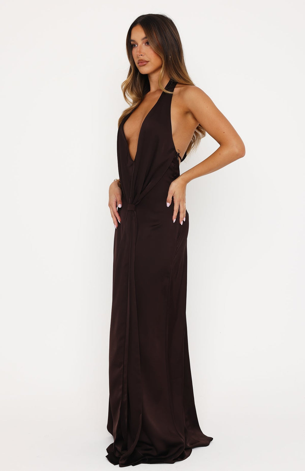 White Fox Delicate Delight Maxi Dress Chocolate