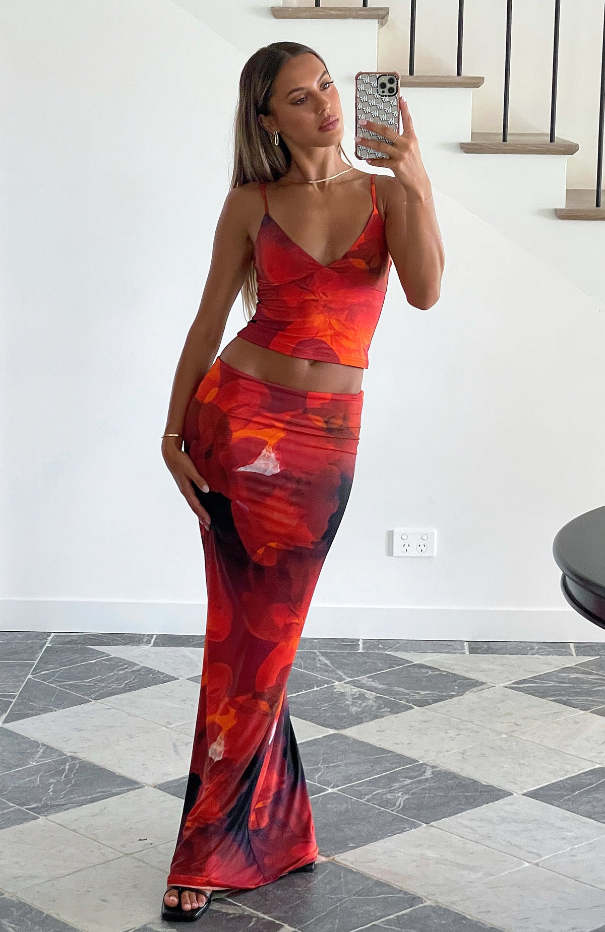 White Fox Sweet Salutations Maxi Skirt Ember