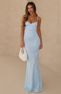 White Fox Blossom Belle Maxi Dress Blue