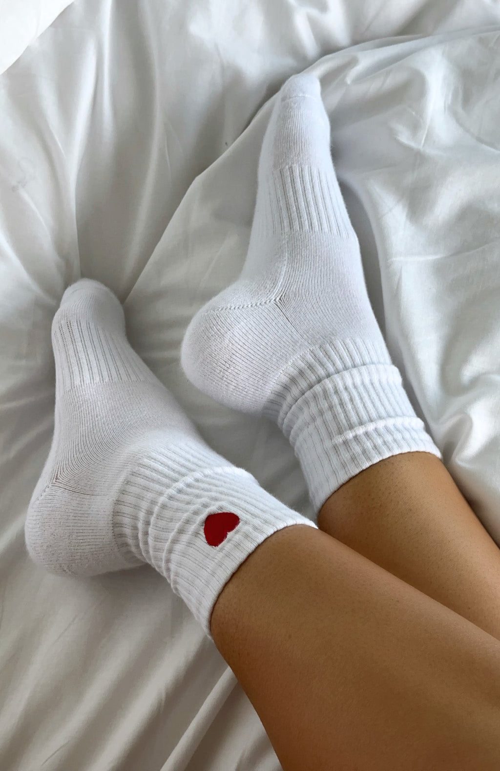 White Fox In Your Heart Socks White