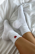 White Fox In Your Heart Socks White