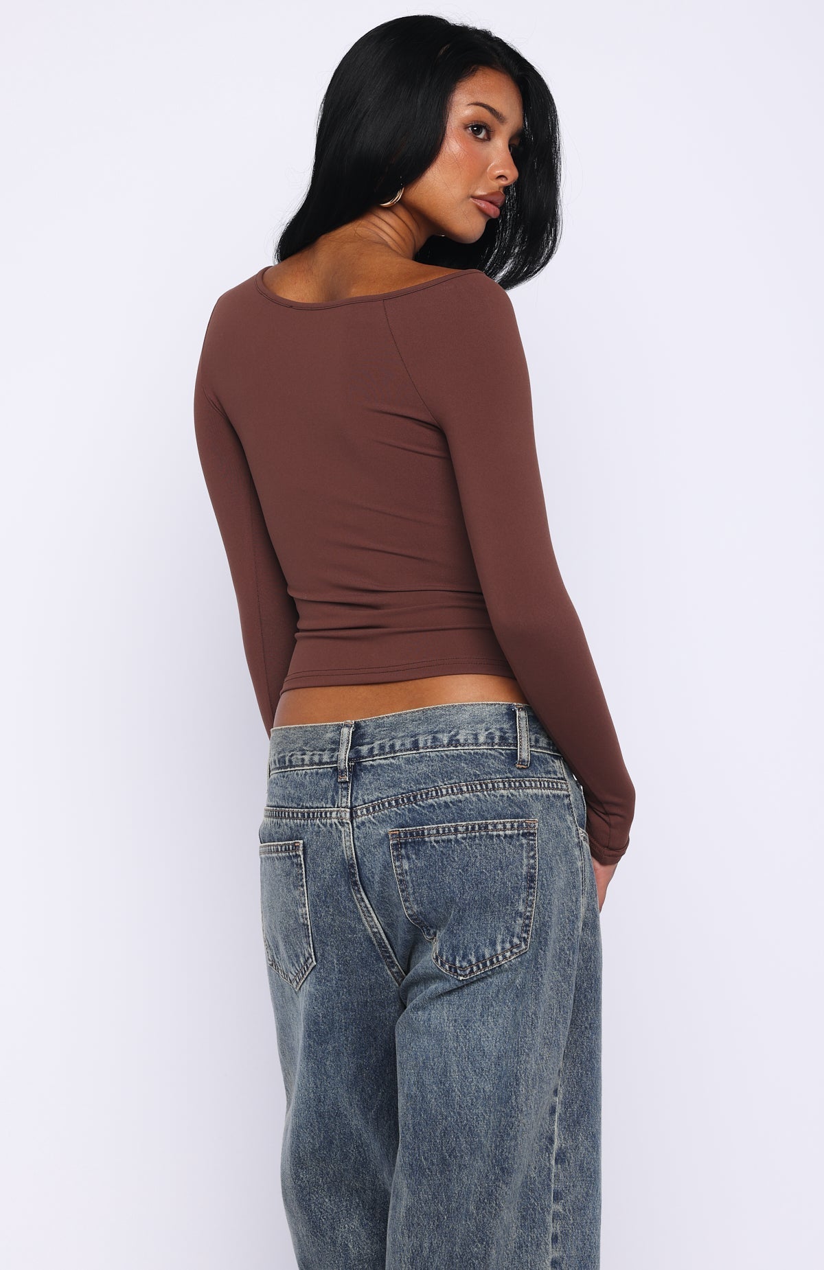 White Fox You Just Get Better Long Sleeve Top Expresso