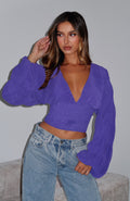 White Fox Love Shy Long Sleeve Top Violet