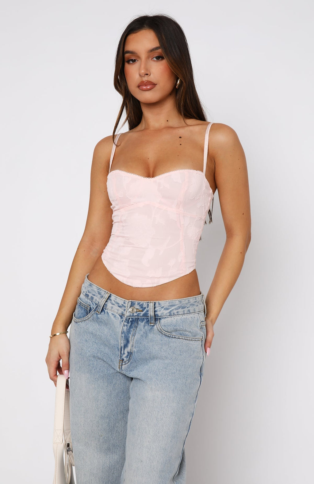 White Fox Broken Dreams Bustier Baby Pink