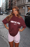 White Fox Offstage Oversized Tee Red Velvet