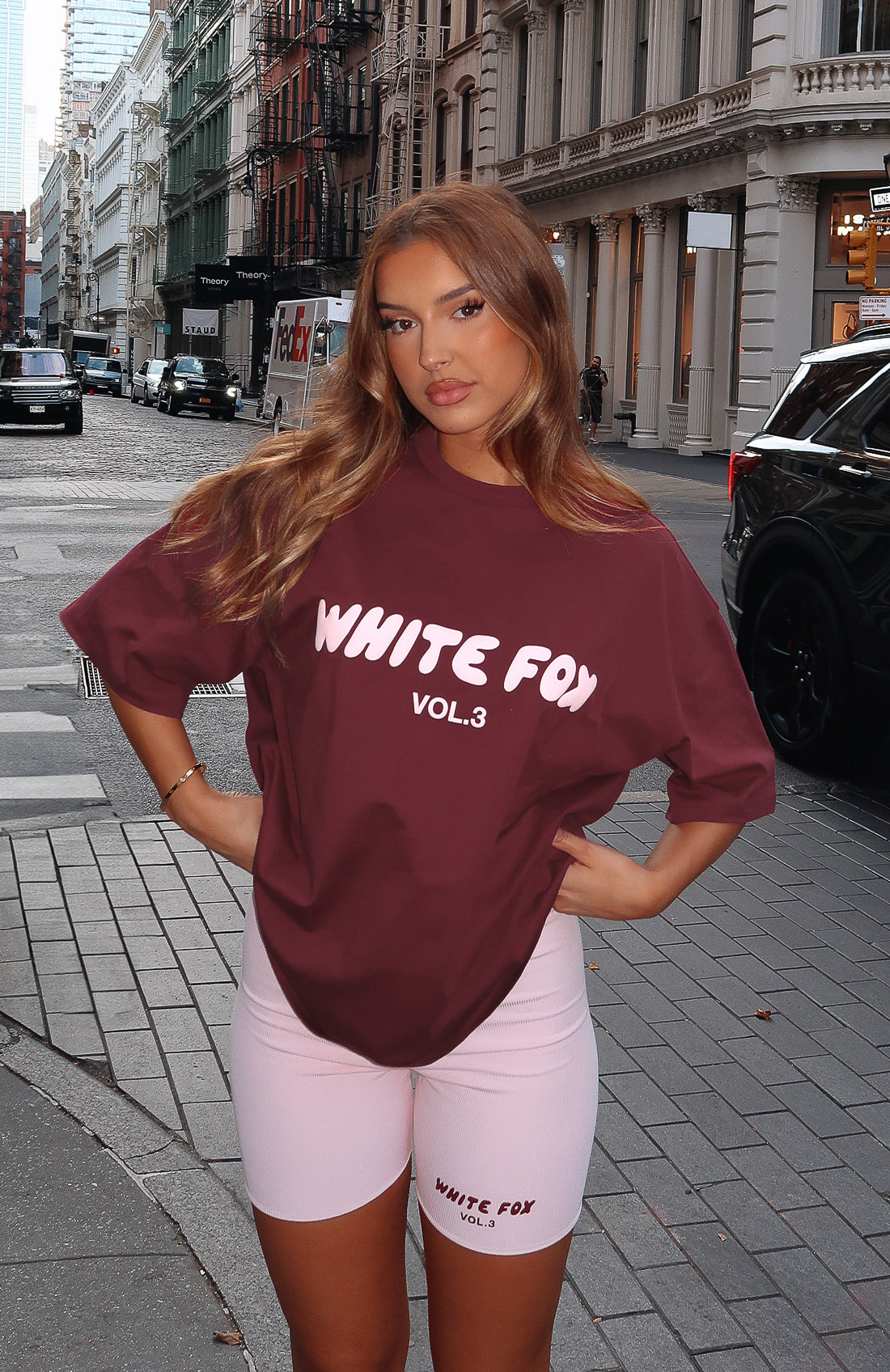 White Fox Offstage Oversized Tee Red Velvet