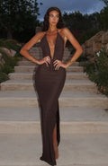 White Fox Neither One Of Us Maxi Dress Chocolate
