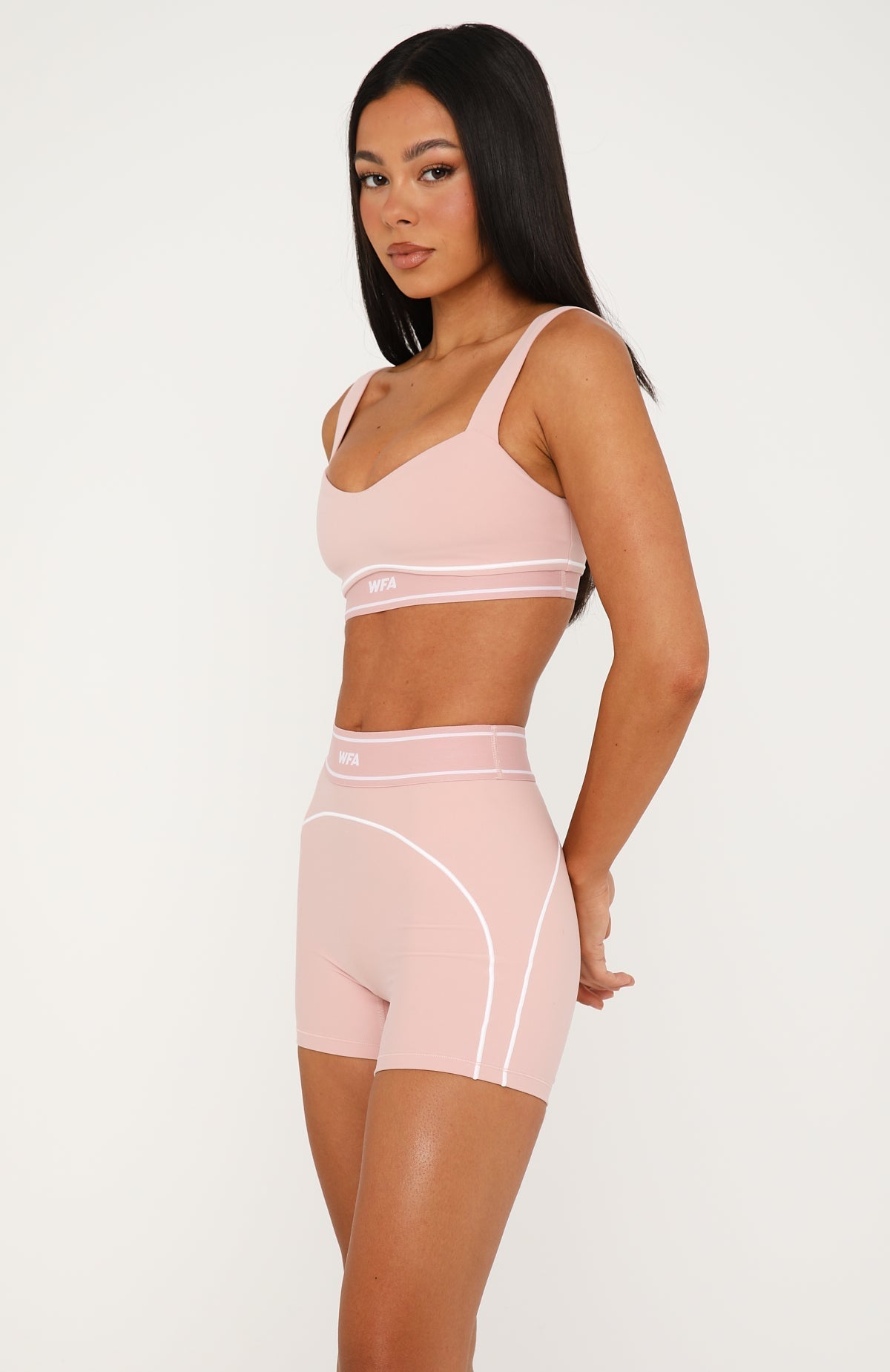 White Fox Adapt Bike Shorts 4" Dusty Pink/White