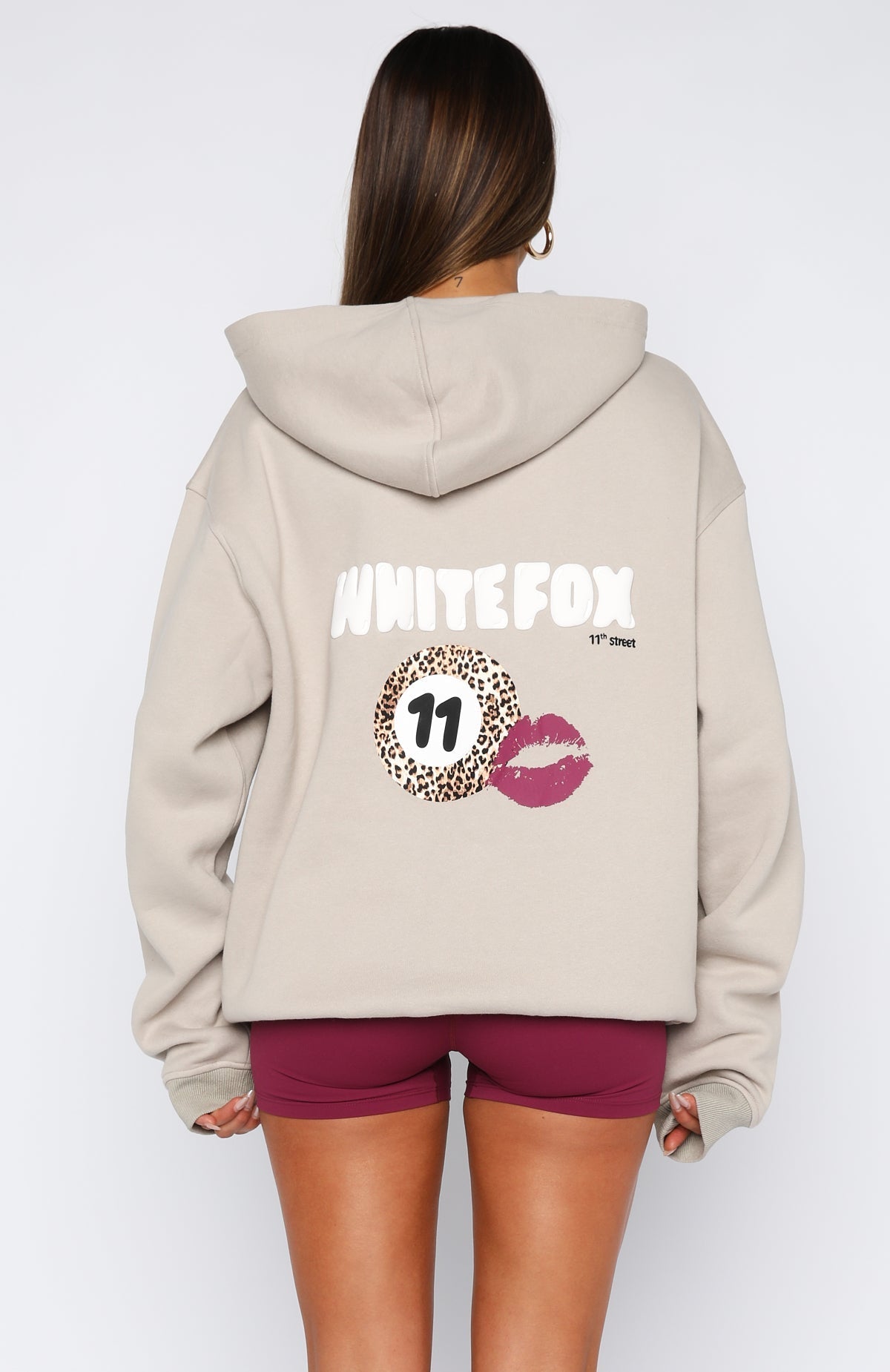 White Fox 11th Street She's So Lucky Oversized Hoodie Moon Kiss
